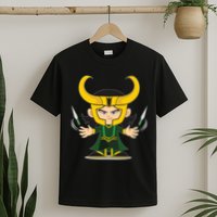 Cute Knives Cartoon Person God of Mischief T-Shirt