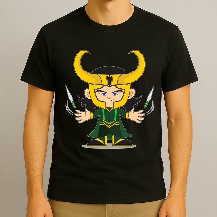 Cute Knives Cartoon Person God of Mischief T-Shirt