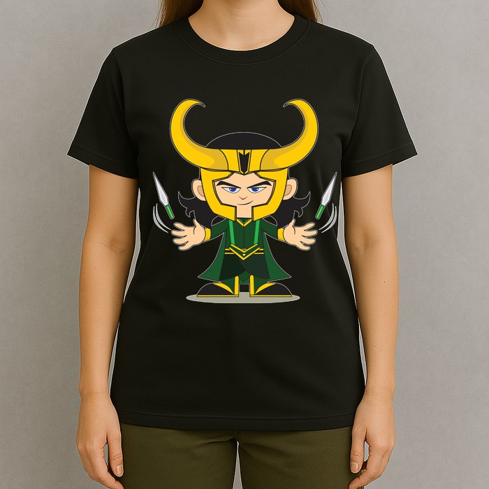 Cute Knives Cartoon Person God of Mischief T-Shirt