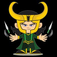 Cute Knives Cartoon Person God of Mischief T-Shirt