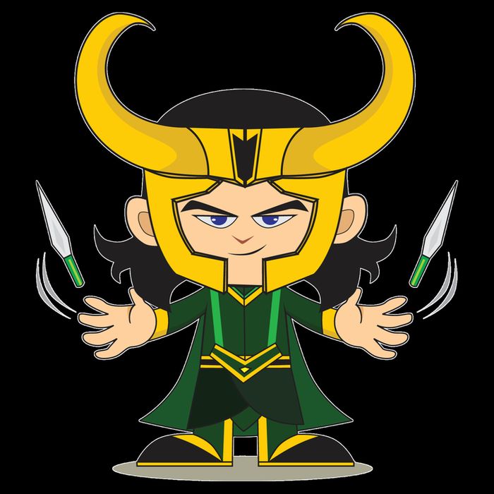 Cute Knives Cartoon Person God of Mischief T-Shirt