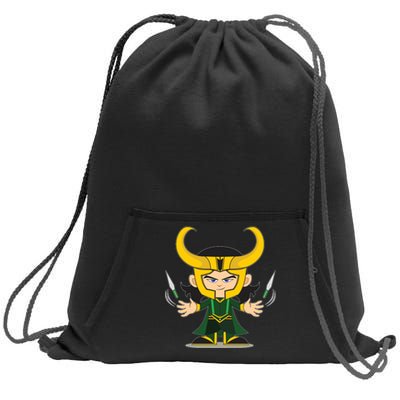 Cute Knives Cartoon Person God of Mischief Sweatshirt Cinch Pack Bag