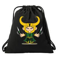 Cute Knives Cartoon Person God of Mischief Drawstring Bag