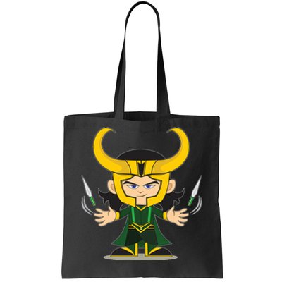 Cute Knives Cartoon Person God of Mischief Tote Bag