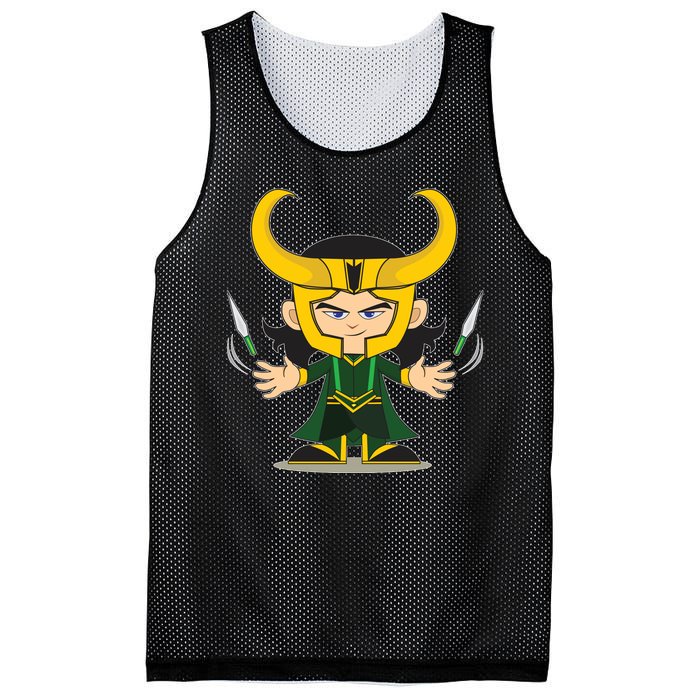 Cute Knives Cartoon Person God of Mischief Mesh Reversible Basketball Jersey Tank