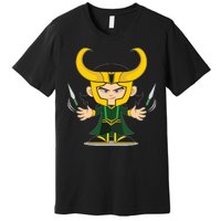 Cute Knives Cartoon Person God of Mischief Premium T-Shirt