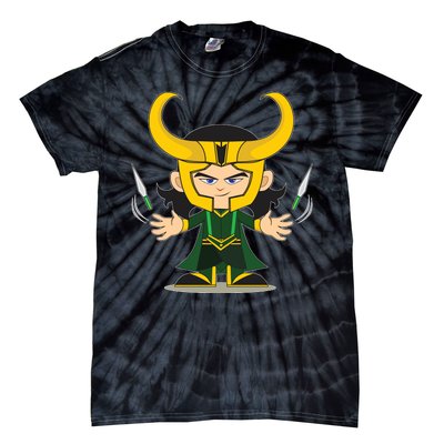 Cute Knives Cartoon Person God of Mischief Tie-Dye T-Shirt