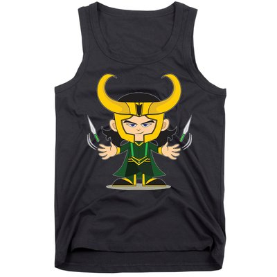 Cute Knives Cartoon Person God of Mischief Tank Top