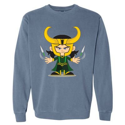 Cute Knives Cartoon Person God of Mischief Garment-Dyed Sweatshirt