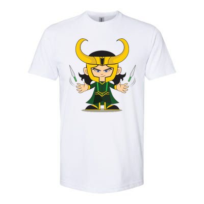 Cute Knives Cartoon Person God of Mischief Softstyle CVC T-Shirt