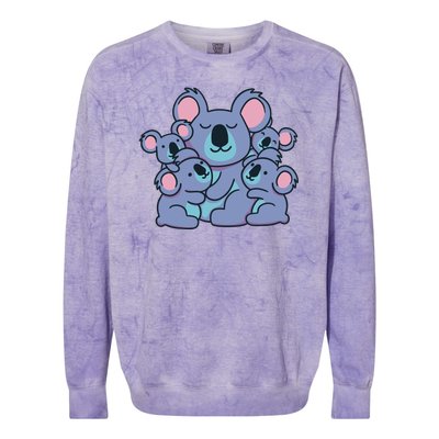 Cute Koala Family Colorblast Crewneck Sweatshirt