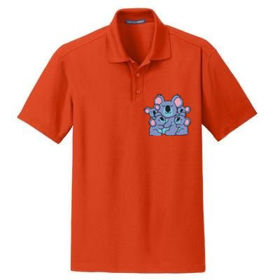 Cute Koala Family Dry Zone Grid Polo