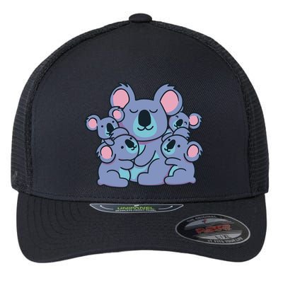 Cute Koala Family Flexfit Unipanel Trucker Cap