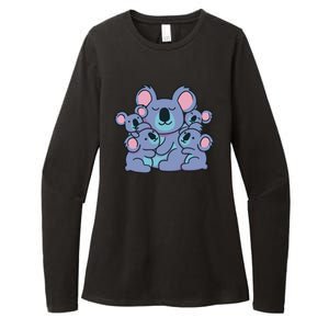 Cute Koala Family Womens CVC Long Sleeve Shirt