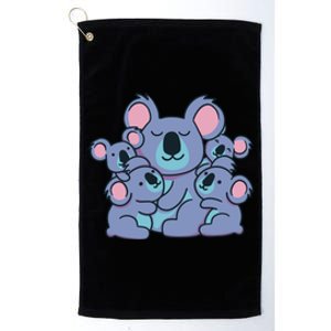 Cute Koala Family Platinum Collection Golf Towel