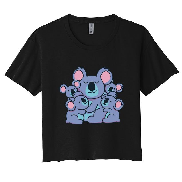 Cute Koala Family Crop Top