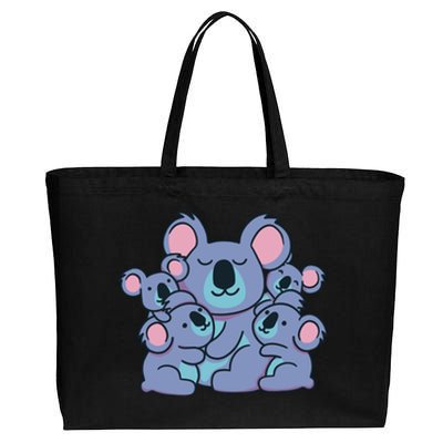 Cute Koala Family Cotton Canvas Jumbo Tote