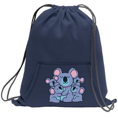 Cute Koala Family Sweatshirt Cinch Pack Bag