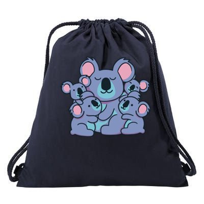 Cute Koala Family Drawstring Bag