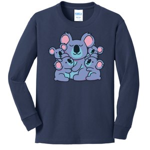 Cute Koala Family Kids Long Sleeve Shirt