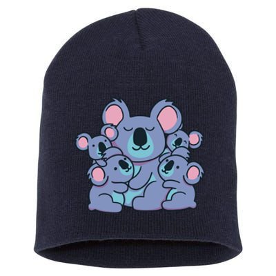 Cute Koala Family Short Acrylic Beanie