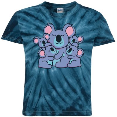 Cute Koala Family Kids Tie-Dye T-Shirt