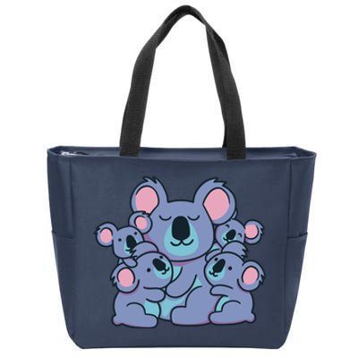 Cute Koala Family Zip Tote Bag