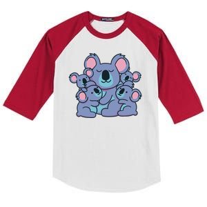 Cute Koala Family Kids Colorblock Raglan Jersey