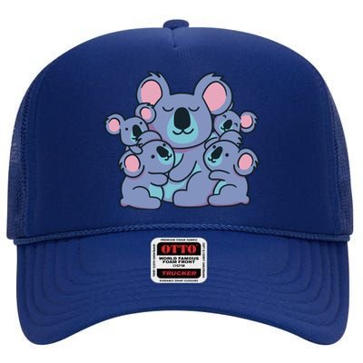 Cute Koala Family High Crown Mesh Back Trucker Hat