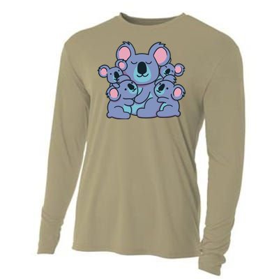 Cute Koala Family Cooling Performance Long Sleeve Crew