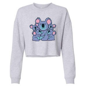 Cute Koala Family Cropped Pullover Crew