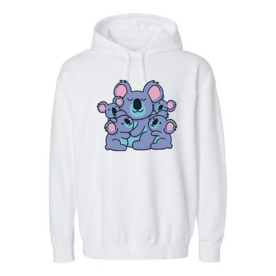 Cute Koala Family Garment-Dyed Fleece Hoodie