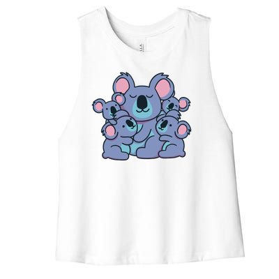 Cute Koala Family Women's Racerback Cropped Tank