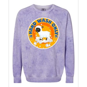 Cute Lamb Sheep Hand Wash Only Colorblast Crewneck Sweatshirt