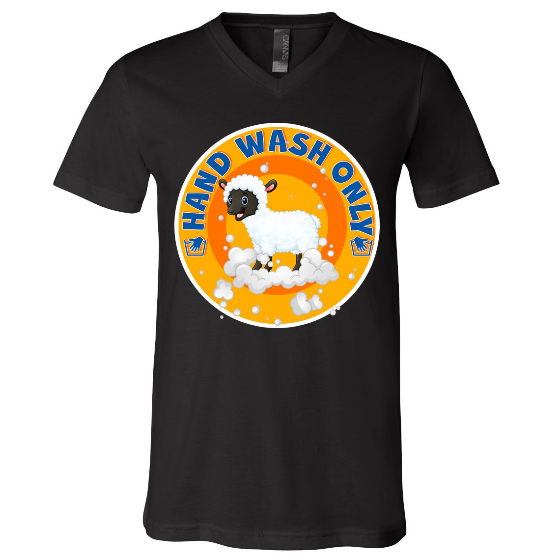 Cute Lamb Sheep Hand Wash Only V-Neck T-Shirt