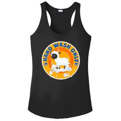 Cute Lamb Sheep Hand Wash Only Ladies PosiCharge Competitor Racerback Tank