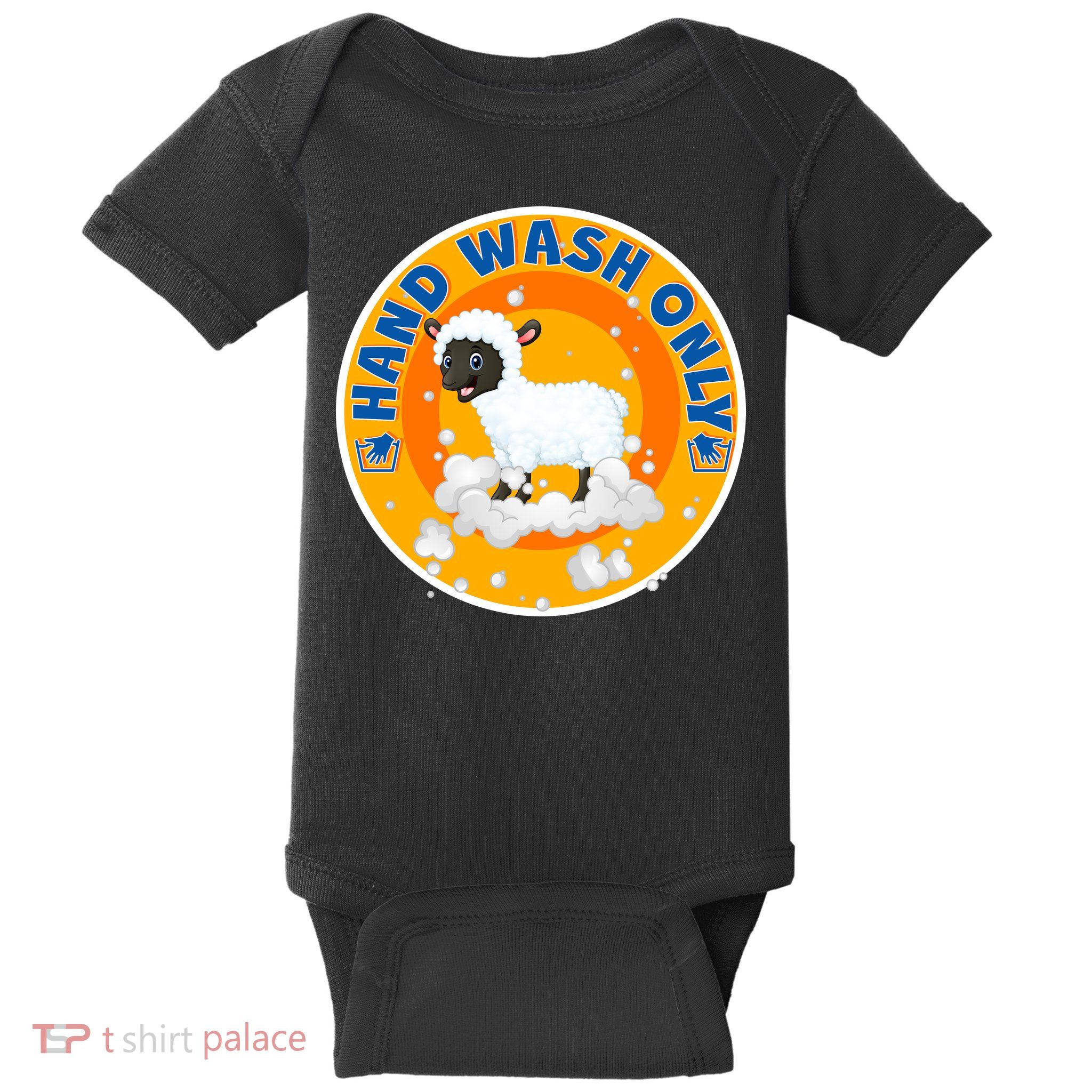 Cute Lamb Sheep Hand Wash Only Baby Bodysuit
