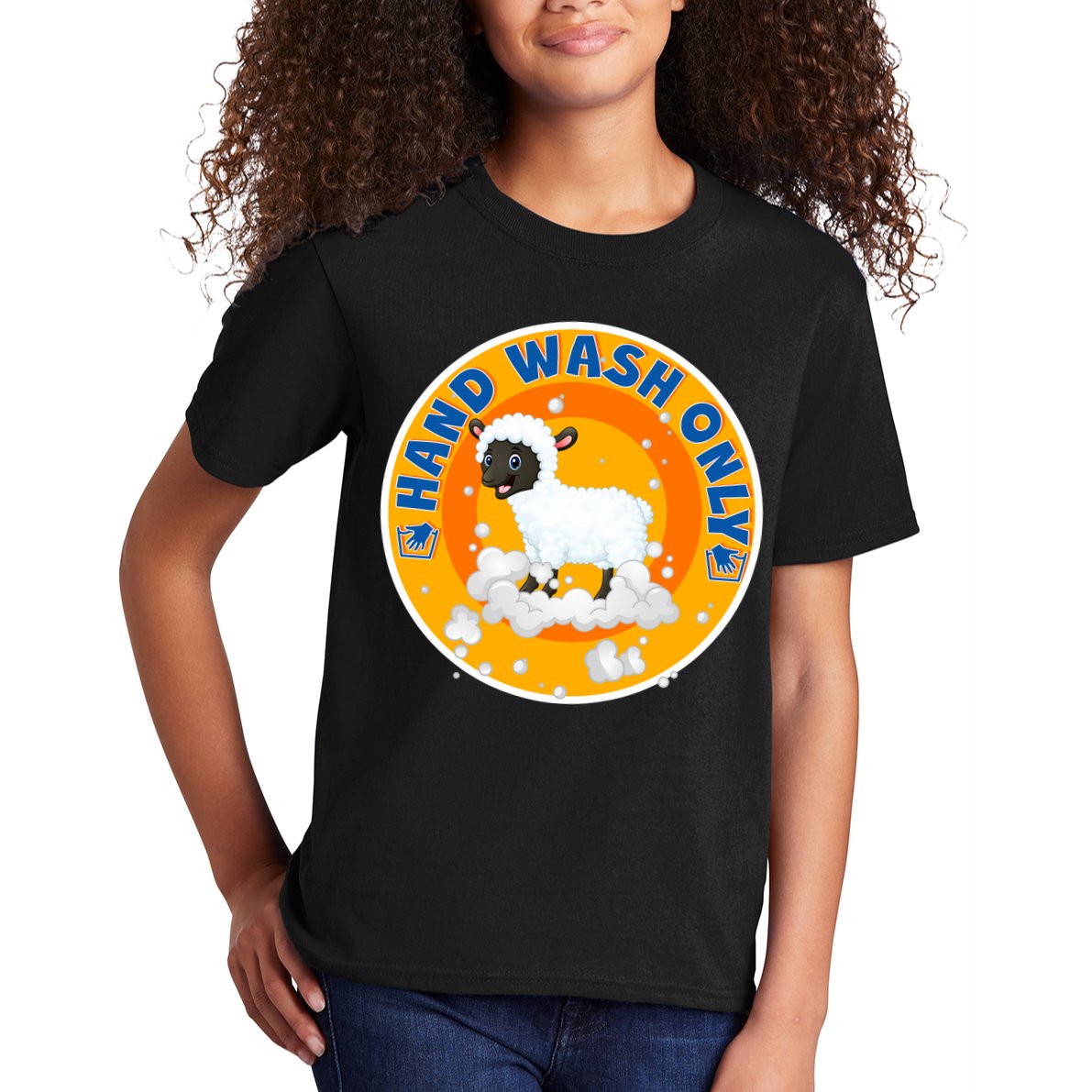 Cute Lamb Sheep Hand Wash Only Kids T-Shirt