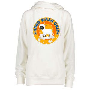 Cute Lamb Sheep Hand Wash Only Womens Funnel Neck Pullover Hood