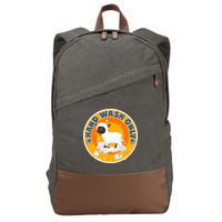 Cute Lamb Sheep Hand Wash Only Cotton Canvas Backpack