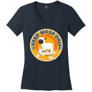 Cute Lamb Sheep Hand Wash Only Women's V-Neck T-Shirt