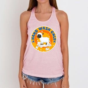 Cute Lamb Sheep Hand Wash Only Women's Knotted Racerback Tank