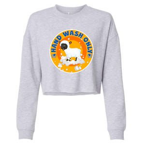 Cute Lamb Sheep Hand Wash Only Cropped Pullover Crew