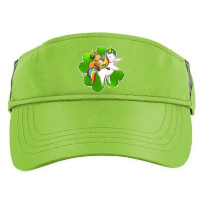 Cute Leprechaun Riding Unicorn Adult Drive Performance Visor