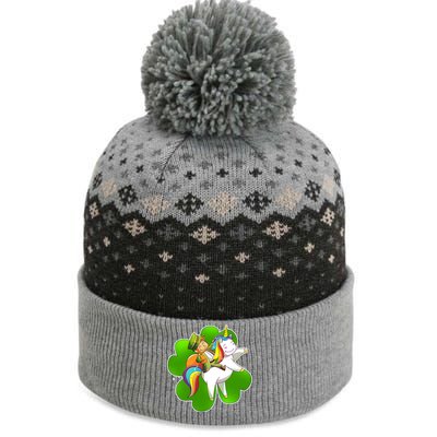 Cute Leprechaun Riding Unicorn The Baniff Cuffed Pom Beanie