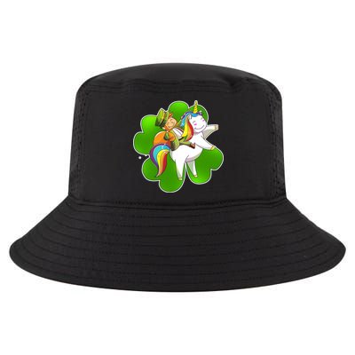Cute Leprechaun Riding Unicorn Cool Comfort Performance Bucket Hat