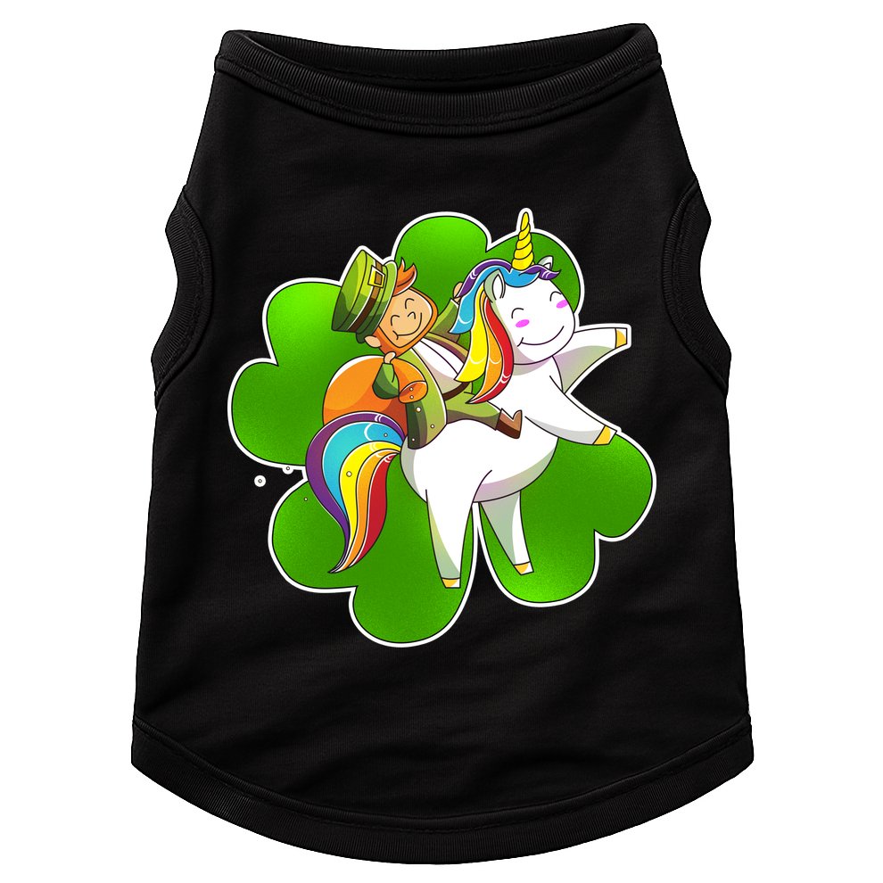 Cute Leprechaun Riding Unicorn Doggie Tank