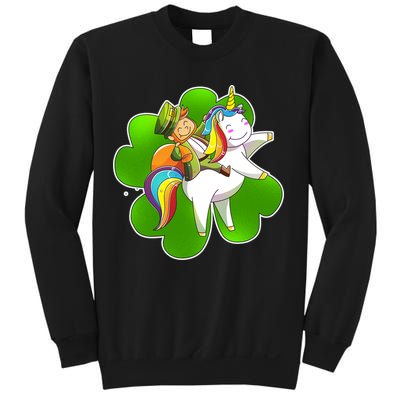 Cute Leprechaun Riding Unicorn Sweatshirt