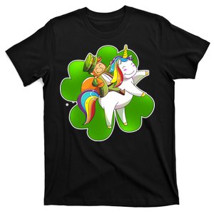 Cute Leprechaun Riding Unicorn T-Shirt