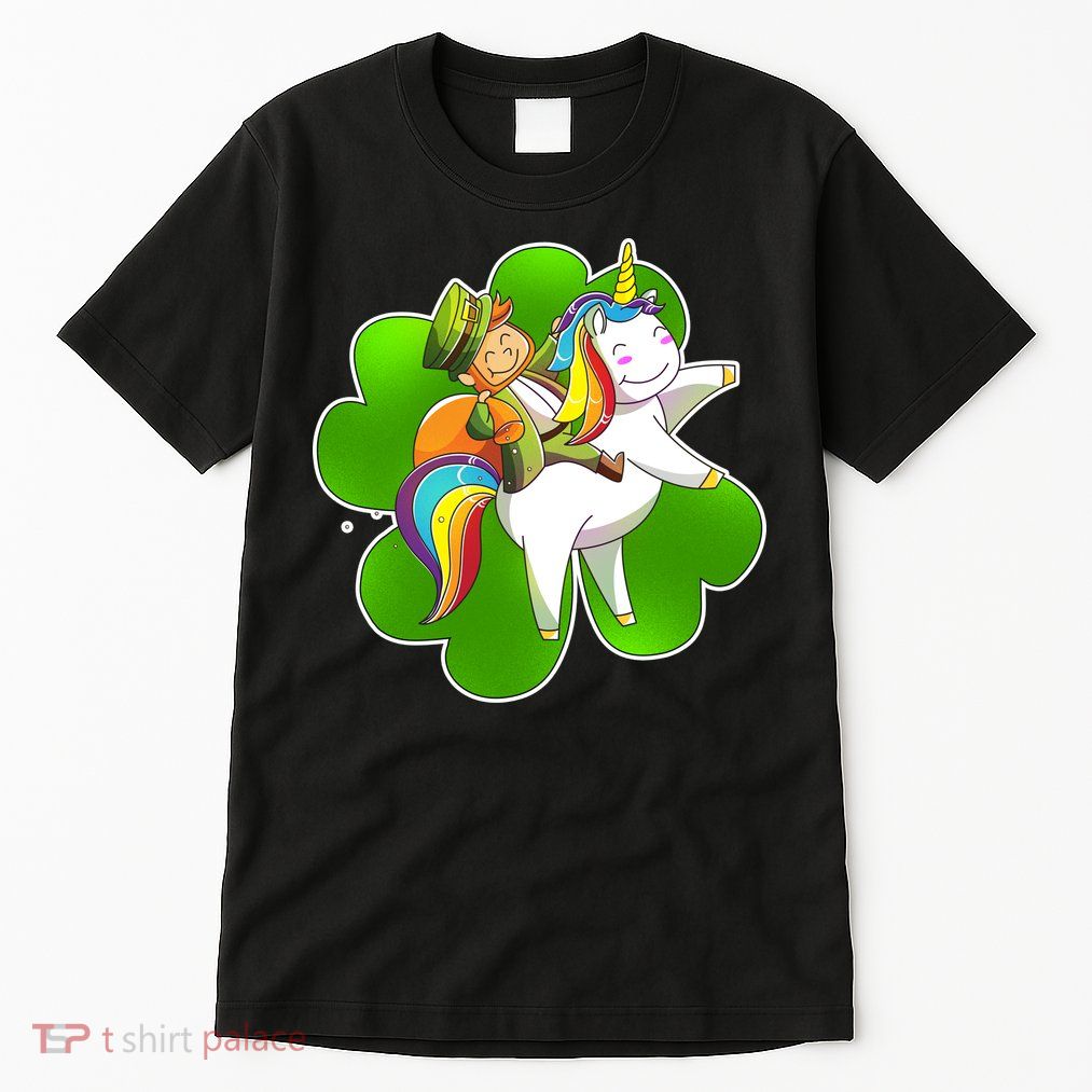 Cute Leprechaun Riding Unicorn Tall T-Shirt